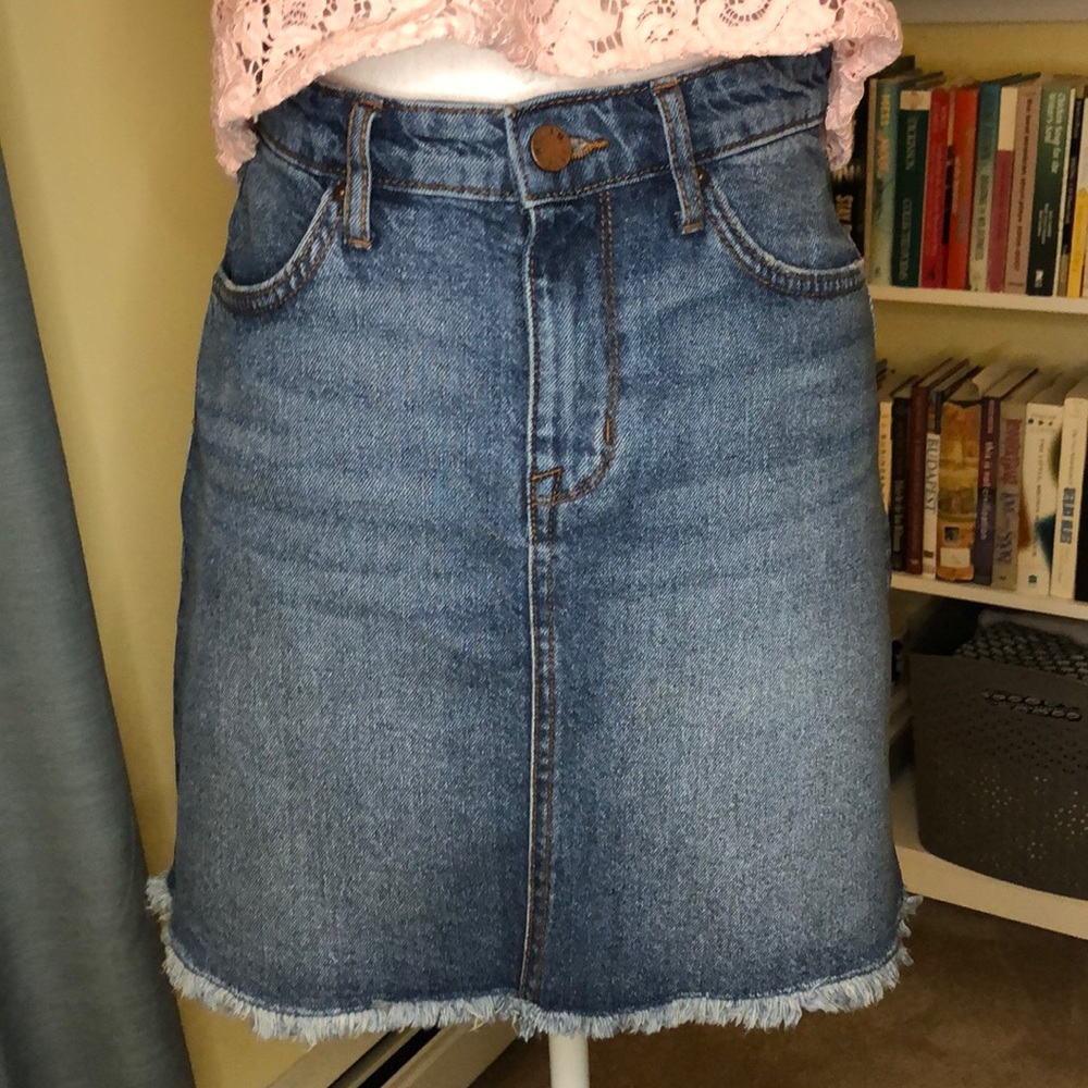 William Rast Ragged Hem Jean Skirt Size 25